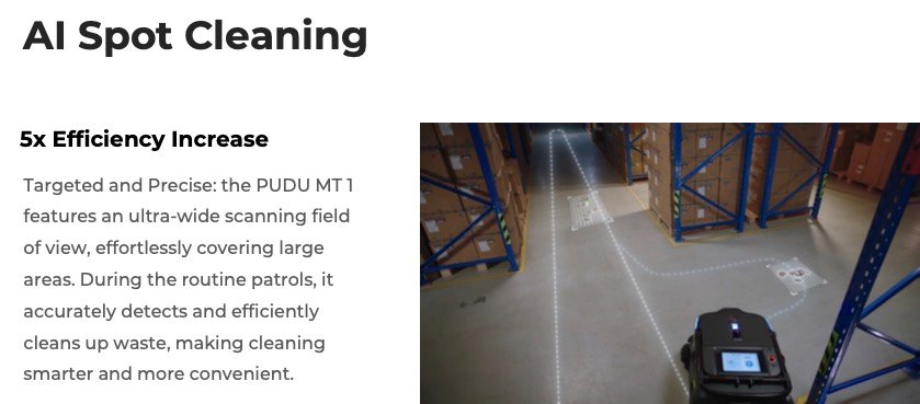 PUDU MT1 AI spot cleaning