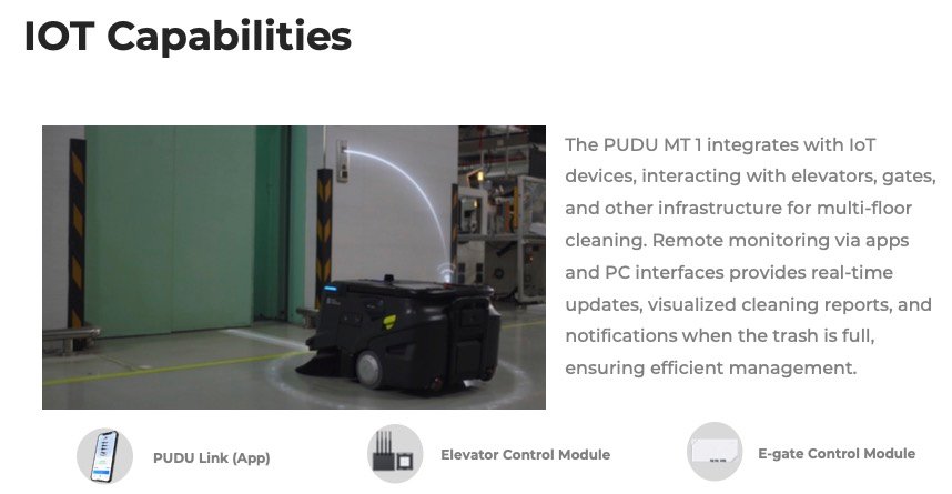 PUDU MT1 IOT capabilities