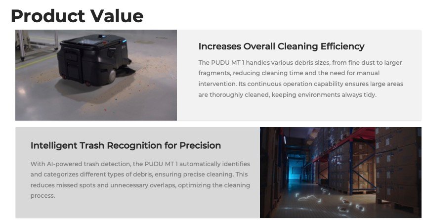 PUDU MT1 product value increases efficiency and recognition precision
